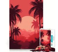 Palm Tree Oasis for Adults 1000 Piece Puzzle Mind Challenge Toy Calm Escape Quality Cut Art Collection Piece (38x52cm)