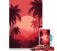 Palm Tree Oasis Hard Jigsaw Puzzle for Adults 1000 Pieces Smart Game Home Enjoy Image Assembly Festive Gift (50x75cm)