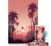 Palm Tree Oasis Jigsaw Puzzle 1000 Piece for Teenagers Mind Skill Toy Peaceful Fun Design Assembly Unique Gift (50x75cm)