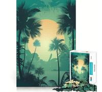 Palm Tree Oasis Jigsaw Puzzle for Adults 1000 Pieces Boost Recall Leisure Fun Accurate Edge Lovely Present (38x26cm)