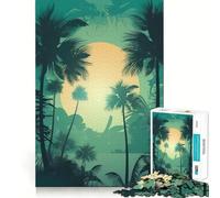 Palm Tree Oasis Jigsaw Puzzle for Teenagers 1000 Pieces Smart Game Family Time Pattern Assembly Santa Wish Pick (38x52cm)