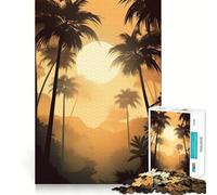 Palm Tree Oasis Jigsaw Puzzles 1000 Pieces for Teenagers Brain Skill Family Joy Exact Edge Memorable Gift (38x26cm)