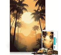 Palm Tree Oasis Jigsaw Puzzles for Adults1000 Pieces Strong Logic Toy Tension Relief Clear Edge Premium Gift (38x52cm)