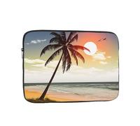 Palm Tree on Beach Laptop Bag 10 inch Business Briefcase Gifts for Men Women Water Resistant Laptop Sleeve Carry On Laptop Case Shockproof Protective Computer Bag Notebook Case