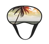 Palm Tree on Beach Sleep Mask for Side Sleeper, Blackout Eye Mask for Women Men, Zero Pressure Sleeping Masks Soft Breathable Eye Cover Comfortable Blindfold Eyeshade for Night Sleep