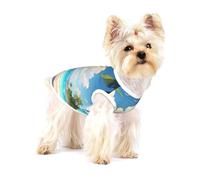 Palm Tree Over Blue Sea Ocean Print Dog Shirt,Dog Shirt Vest for Small Breeds Like Chihuahuas,Yorkies, and Puppies