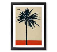 Palm Tree Painting Sgraffito Framed Wall Art Print A2 Black