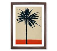 Palm Tree Painting Sgraffito Framed Wall Art Print A2 Walnut
