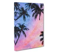 Palm Tree Paradise Canvas Print | Gallery Wrapped 30mm Frame Wall Art | 30x20 inches | Ready to Hang | Modern Floral Picture | Living Room Bedroom Lounge Office
