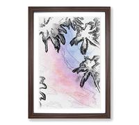 Palm Tree Paradise in Abstract Framed Print | A2 Walnut Framed Wall Art | Ready to Hang | Abstract Floral Picture | Living Room Bedroom Lounge Office