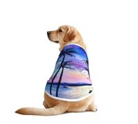 Palm Tree Pattern Print Dog Vest, Soft Breathable Pet Shirt Clothes Sleeveless Fashion Apparel For Medium Large Breeds