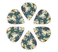 Palm Tree Pattern Printed Guitar Picks Plectrum,Guitar accessories,6pcs 0.46mm