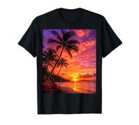 Palm Tree Photo Beach Sunset Coastal Paradise T-Shirt