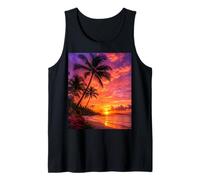 Palm Tree Photo Beach Sunset Coastal Paradise Tank Top