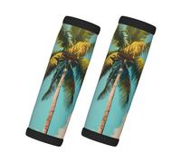 Palm Tree Print Car Handle Protectors Luggage Handle Wrap Grips 2 Packs Travel Non Slip Soft Grip