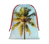 Palm Tree Print Functional Gift Storage Bag Eco-Friendly Comfortable Touch Outdoor Activities Use