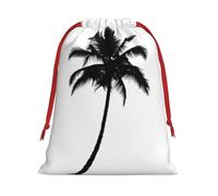 Palm Tree Print Gift Drawstring Bag Reusable Pouch Festive Decor Party Favor Daily Storage Sack