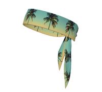 Palm Tree Print Head Tie Headbands Athletic Sweatbands for Men Women Head Tie Sport Bandana for Yoga Gym