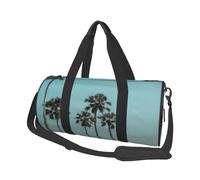 (Palm Tree) Print Round Large Travel Bag - Multi-Compartment Organizer Lightweight for Trips & Sports