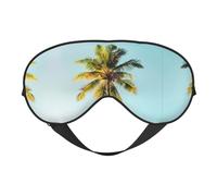 Palm Tree Print Soft Eye Mask/Sleep Eye Mask/Blackout Eye Mask, Suitable for Travel/Office/Yoga/Nap