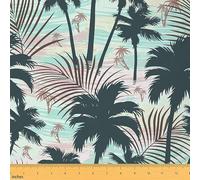 Palm Tree Print Upholstery Fabric for Chairs Palm Leaf Hawaiian Tropical Island Outdoor Fabric by The Yard Botanical Nature Theme Fabric for Upholstery and Home DIY Projects 2 Yards (L184*W150cm)