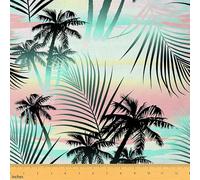 Palm Tree Print Upholstery Fabric for Chairs Palm Leaf Hawaiian Tropical Island Outdoor Fabric by The Yard Nature Theme Fabric for Upholstery and Home DIY Projects 2 Yards (L184*W150cm) Colorful