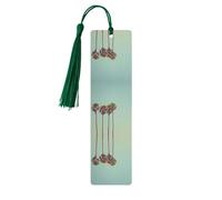 Palm Tree Print Wooden Bookmark Bookmarks with Tassels Book Marks for Reading Hardcover Books Notebooks