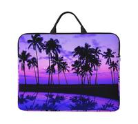 Palm Tree Purple Sunset 14 Inch Printed Laptop Sleeve, 600d Oxford-Cloth Shockproof Laptop Case With Thickened Pearl Cotton,Waterproof Portable Laptop Handbag Cover