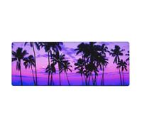 Palm Tree Purple Sunset Washable Keyboard Mat Oversized Desk Pad for Easy Cleaning and Enhanced Workspace