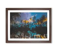 Palm Tree Reflection In The Maldives In Abstract Modern Art Framed Print | A3 Walnut Framed Wall Art | Ready to Hang | Abstract Floral Picture | Living Room Bedroom Lounge Office