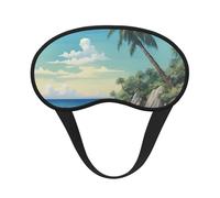 Palm Tree Rocky Shore Print Sleep for Adults Comfortable Eye Mask for Travel Camping Light Blocking Nap Cover