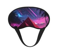 Palm Tree Shooting Star Blackout Sleep Mask - Soft Adjustable Eye Mask for Full Light Blocking, Deep Sleep, Travel & Relaxation