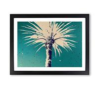 Palm Tree Splash Abstract Framed Wall Art Print A2 Black