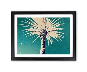 Palm Tree Splash Abstract Framed Wall Art Print A2 Black