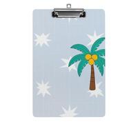 Palm Tree Stars Sky A4 Acrylic Clipboard for Papers Writing Planner, Office Wall Mounted Large Capacity Organizer