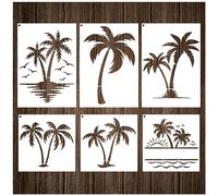 Palm Tree Stencils - Reusable Beach Stencils for Painting on Wood, Canvas, Walls - DIY Nature Summer Theme Projects - Small & Large Sizes