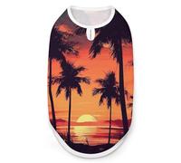 Palm Tree Summer Sunset Dog Shirt Quick Dry Breathable Pet T-Shirt Soft Stretchy Sleeveless Vest Dog Apparel 2XL