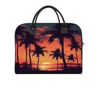 Palm Tree Summer Sunset Laptop Tote Bag Casual Travel Handbag Multi Pocket Shoulder Bags for Work Travel
