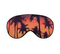 Palm Tree Summer Sunset Sleep Mask Light Block-Out Eye Mask for Side Sleeper Pressure-Free Soft Night Blindfold with Adjustable Strap Breathable Sleep Eye Cover for Travel