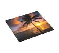 Palm Tree Sunset Beach Printed Dish Drying Mat 46x41CM Dish Drying Pad Highly Absorbent Microfiber Kitchen Counter Mat for Dishes Drainer