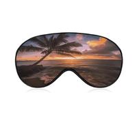 Palm Tree Sunset Beach Sleeping Mask Sleep Mask for Side Sleeper Relaxing Zero Pressure Night Blindfold Light Block-Out Eye Mask for Sleep with Easy Adjustable Strap