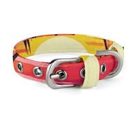 Palm Tree Sunset Design Dog Collar Adjustable Soft and Comfortable Puppy Collars with Metal Buckle Pet Collar for Small Medium Pet