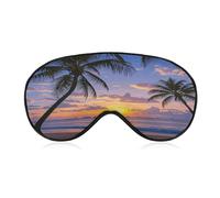 Palm Tree Sunset Eye Cover Breathable Comfortable Eyeshade Soft Skin Friendly Sleep Mask Party Night Blindfold with Fashion Adjustable Eye Mask for Night Sleeping Travel Nap