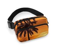Palm Tree Sunset Fanny Pack for Women Men Adjustable Waist Bag Belt Bag for Travel Sports Hiking, style, 20x13cm