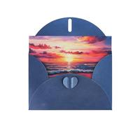 Palm Tree Sunset Greeting Card With Envelope, Birthday Card, Christmas Card, Invitation Card, 3 Colors