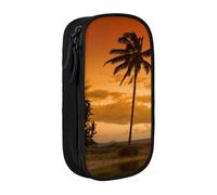 Palm Tree Sunset Print Pencil Case Coin Key Card Bag Purse Large Pen Pouch for Kids Boys School Office