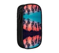 Palm Tree Sunset Print Pencil Case Coin Key Card Bag Purse Large Pen Pouch for Kids Boys School Office