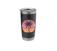 Palm Tree Sunset Retro Minimal Landscape Stainless Steel Insulated Tumbler