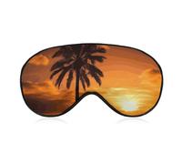 Palm Tree Sunset Sleep Mask Soft Comfortable Eye Mask with Adjustable Strap Eye Cover Eye Shade for Men Women Work Travel