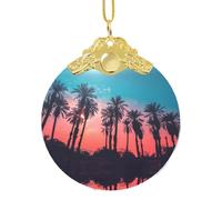 Palm Tree Sunset Xmas Ornament, Hanging Ornaments For Christmas Tree Holiday Decor Creative Gifts